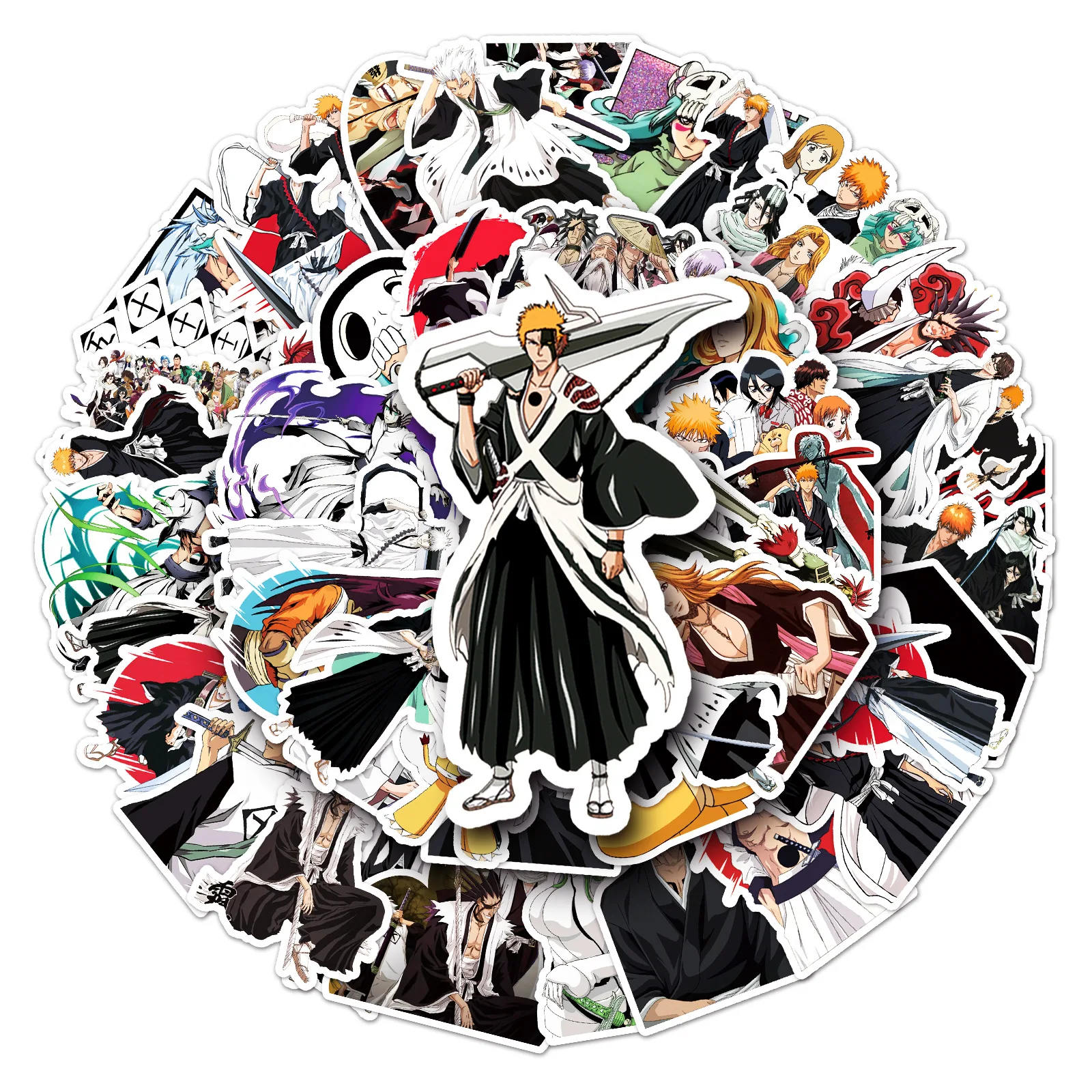 50PCS Classic Anime Bleach Sticker Cartoon Cool Kurosaki Ichigo Graffiti Decal Kids Toy DIY Water Cup Phone Case Desk Bike