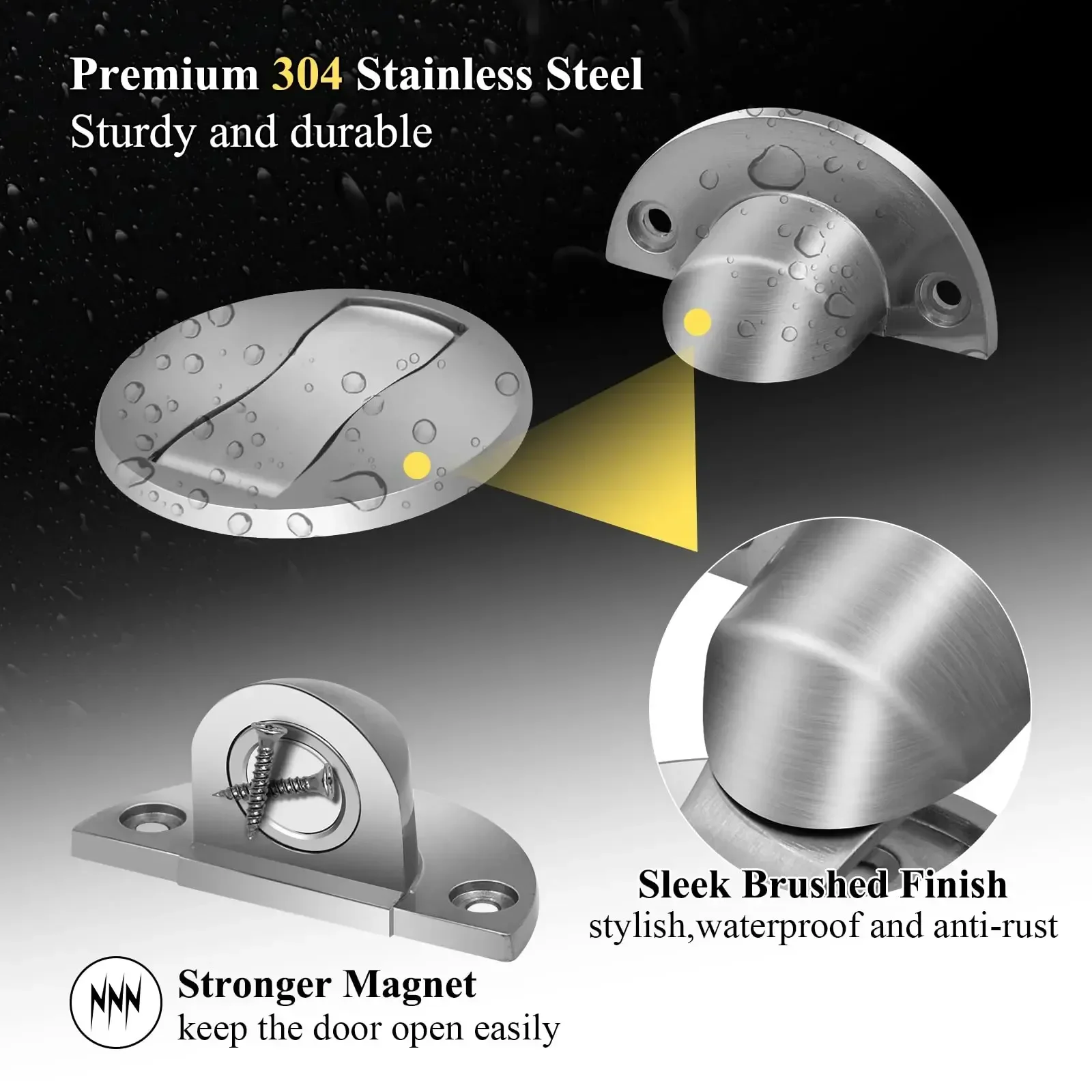 Zinc Alloy Strong Magnetic Door Stop Door Stopper Punch-free Anti-collision Door Collision Invisible Windproof Floor Absorber