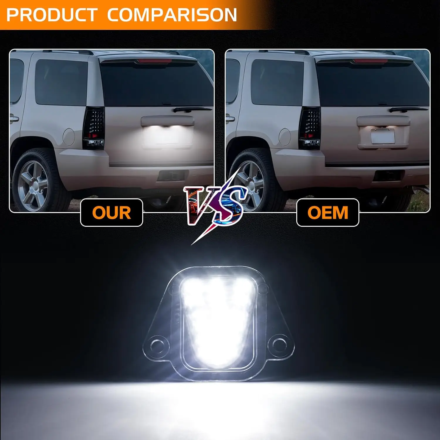 2pcs LED Number License Plate Light For Chevy Tahoe Suburban 2007-2014 GMC Yukon Cadillac Escalade ESV Replacement OEM 25778786