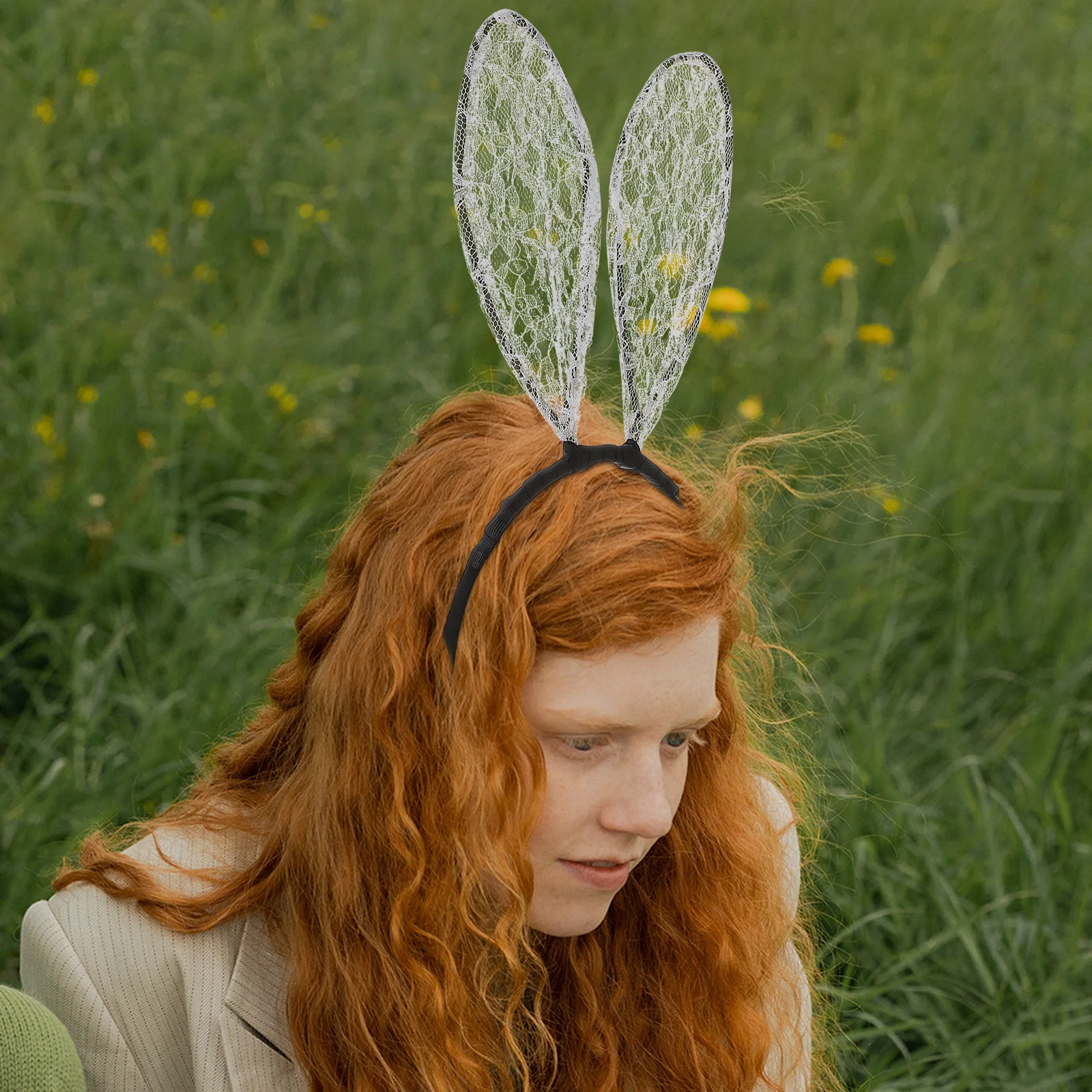 

2Pcs Rabbit Ear Headband Cute Easter Headdress for Women Party Costume Accessory Lightweight Non-Deformation Festival Hair