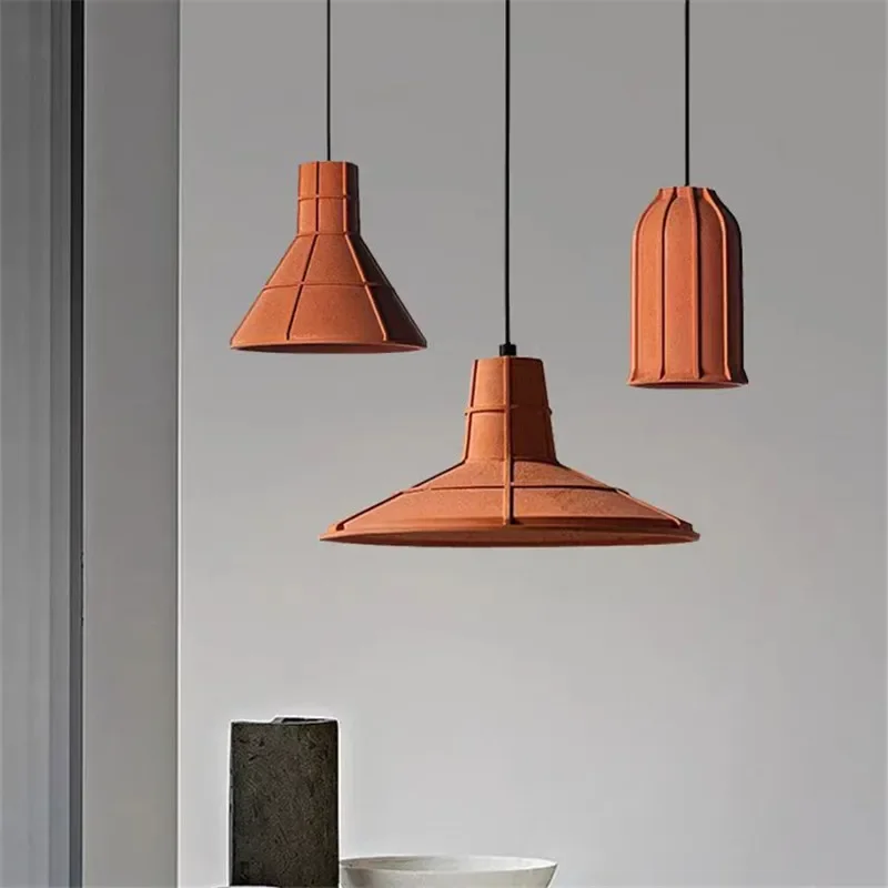 

Orange Cement Pendant Light Industrial Style Coffee Shop Modern Simple Nordic Living Room Dining Room Study Bedside Hanging Lamp