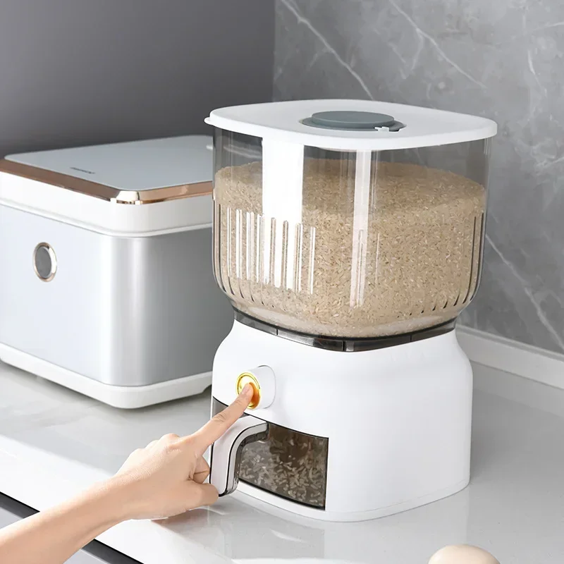 10KG Kitchen Rice Bucket Storage Box Cereal Dispenser Moisture-Proof Cereal Dry Food Grain Bin Container Kitchen Rice Bucket