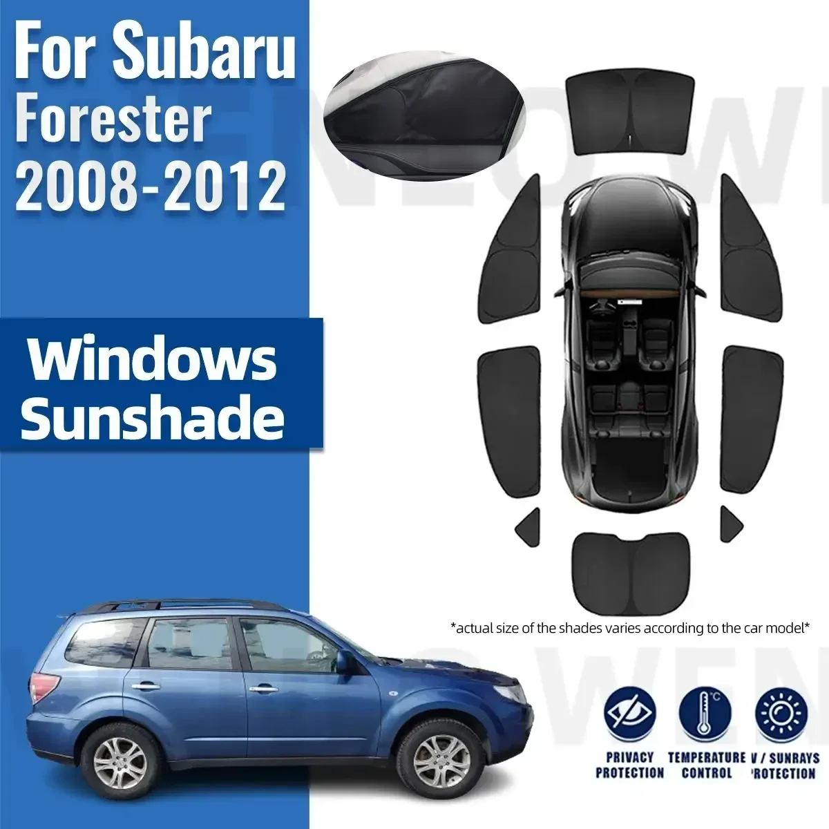 

For Subaru Forester 2008 2009 2010 2011 2012 Full Cover Car Sunshade Front Windshield Curtain Rear Side Window Sun Visor Shade