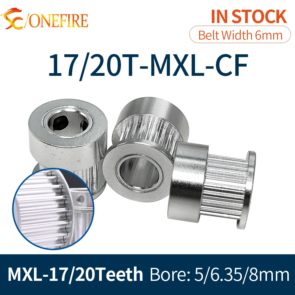 17/20 Teeth MXL Timing Pulley Bore 5/6.35/8mm For Belt Width 6mm MXL 3D Printer aluminium Synchronous Wheel 17/20Teeth Gear