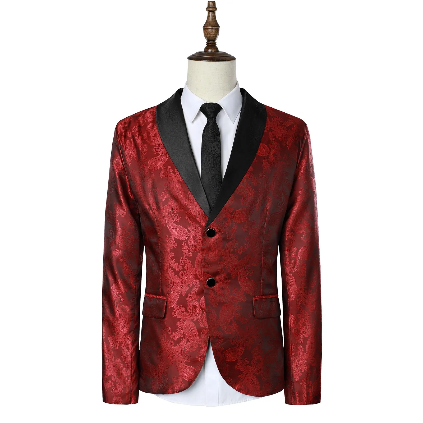 Classic Solid Jacquard Blazer Men's Business Casual Coat Large Size Fashion Men Wedding Party Tuxedo Blazers Male Slim Fit Tops