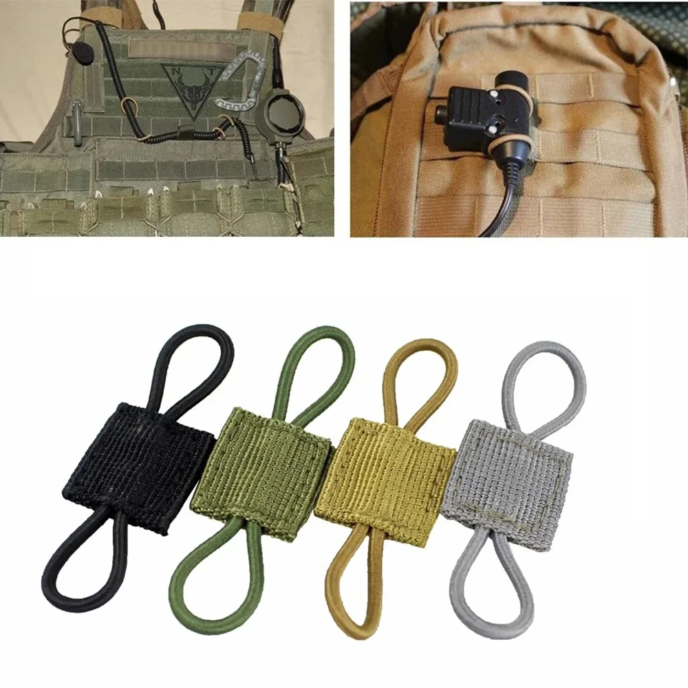 10pcs Antenna Binding Buckle Tactical MOLLE Elastic Strap Tactical Bag Outdoor Camping Multitool Retainer For Antenna Binding