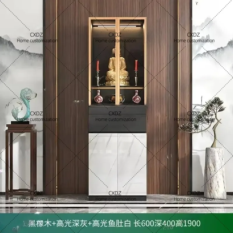 XXBuddhist shrine standing cabinet, shrine God of Wealth cabinet, Buddha statue offering Bodhisattva shrine cabinet