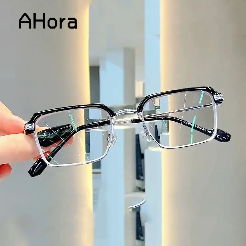 

Ahora New Men Computer Reading Glasses Frame Blocking Blue Light Square Goggles Presbyopic Eyeglasses Alloy 0...+4.0