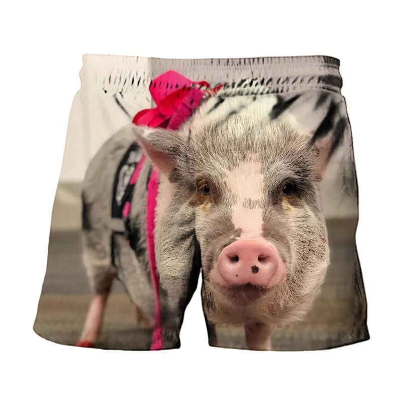 New Summer Men\'s Shorts Pig 3D Printed Beach Shorts Pants Casual Elastic Waist Board Shorts Swimming Trunks Hombre Beach Pants