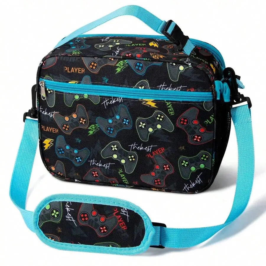 Cartoon Insulated Lunch Bag For Student Portable Food Thermal Box Waterproof Office Lunchbox With Shoulder Strap Insulated Case