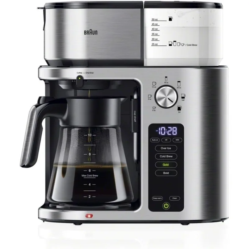 

10- Cup Pod Free Drip Coffee Maker, 7 Brew Sizes/Hot & Cold Brew, Stainless steel KF9270SI