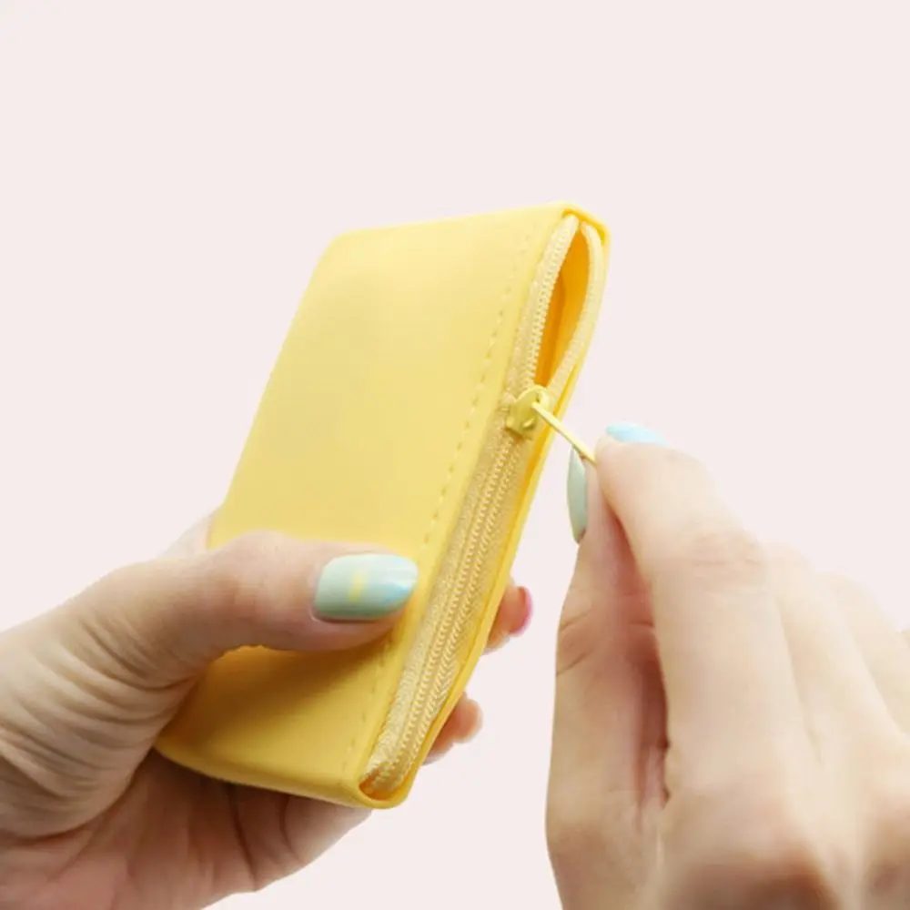 Rectangular Wallet Silicone Space Saving Cosmetic Storage Bag Multifunction Earphone Bag Mobile Coin Money