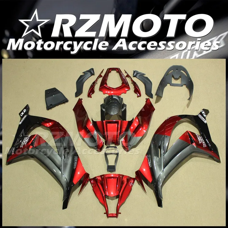 4Gifts New ABS Motorcycle Fairings Kit Fit For Kawasaki ZX10R 2011 2012 2013 2014 2015 11 12 13 14 15 Bodywork Set Gray Red