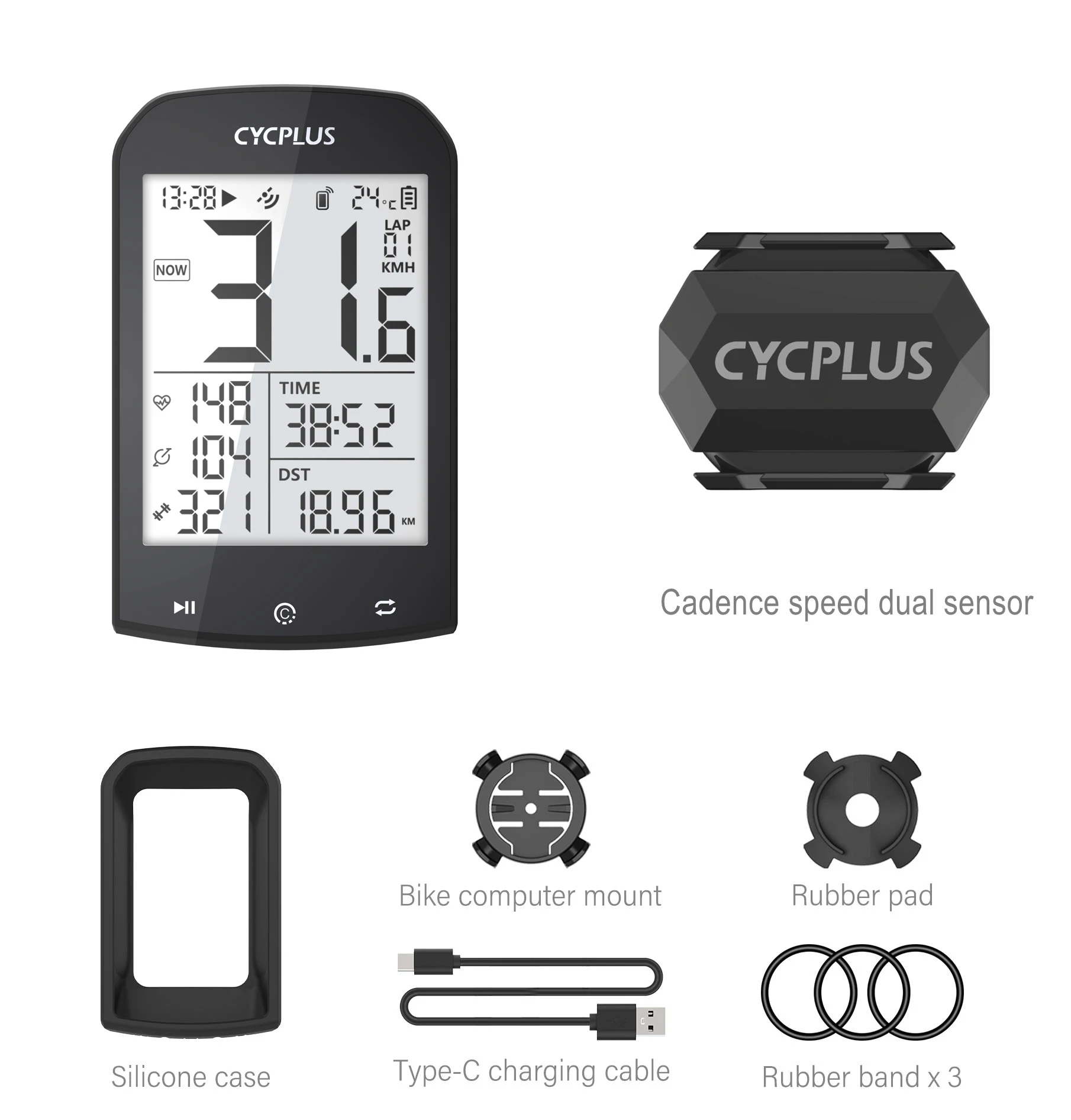CYCPLUS M1 GPS Bike Computer Cadence Speed Sensor Wireless Speedometer Odometer ANT+ BLE Cycling Bicycle Accessories
