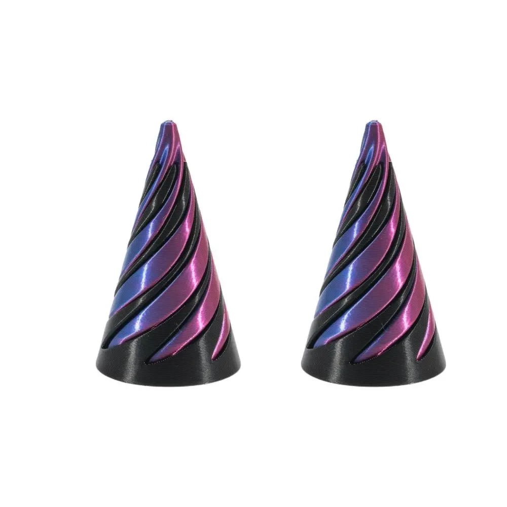 2Pcs Passthrough Sculpture 3D Printed Spiral Cone Toy Vortex Thread Decorative Impossible Pyramid Ornaments Helix Nut