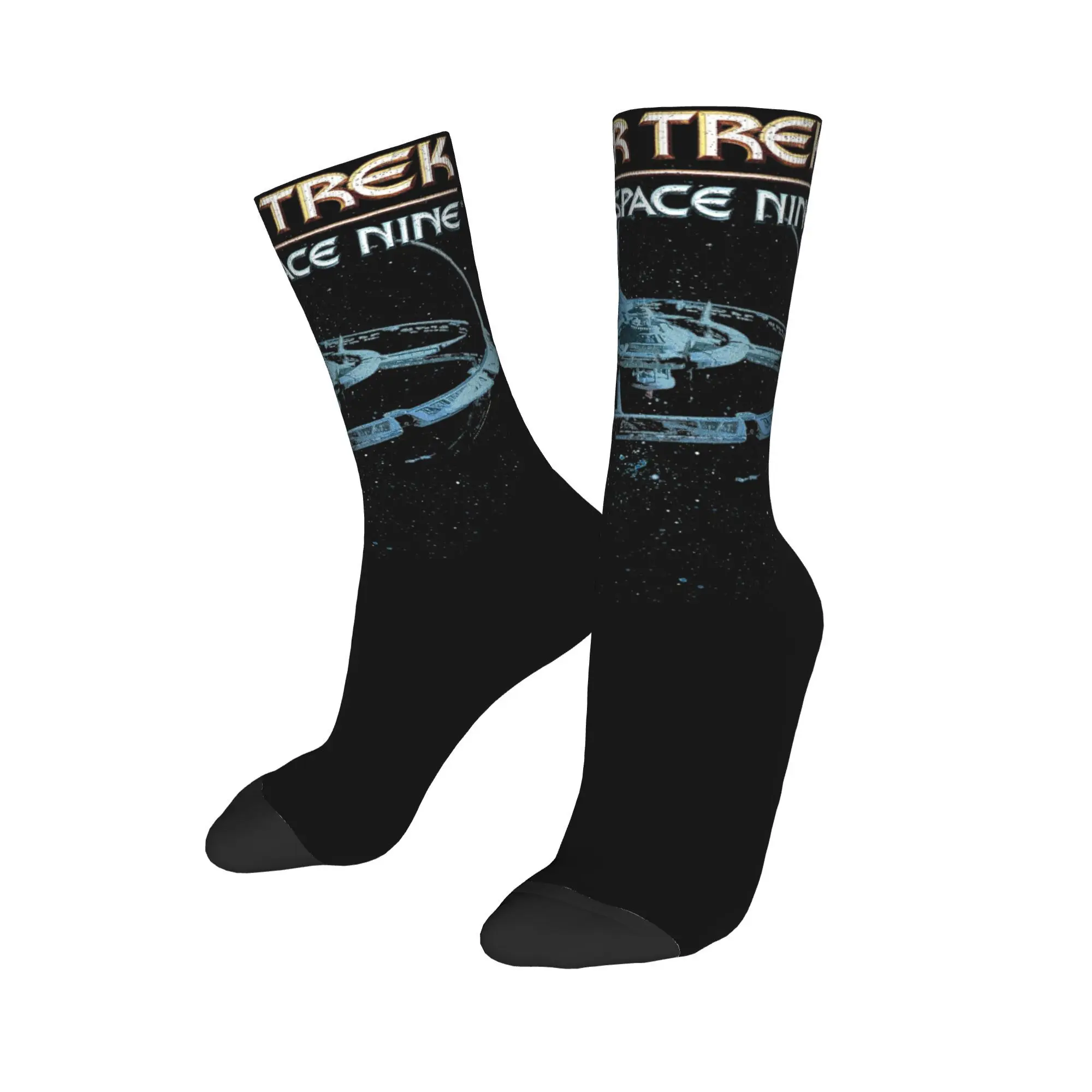 Stars Treks Deep Space Nine Space Station Socks for Women Men All Seasons  Cozy Crew Socks Sweat Absorbing