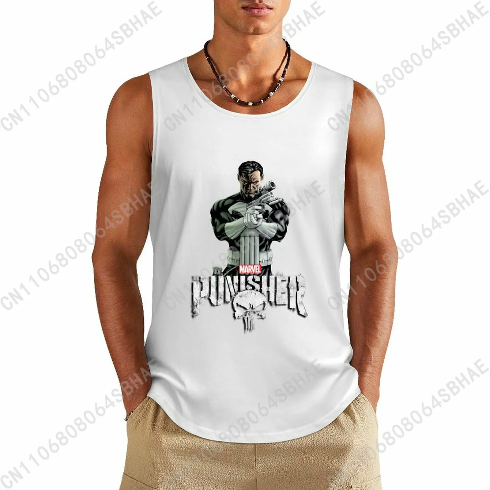 

Marvel The Punisher Custom Pattern Mens Cotton Tank Top Cotton Sleeveless Shirt Men Undershirt Personalized Gifts Cosplay