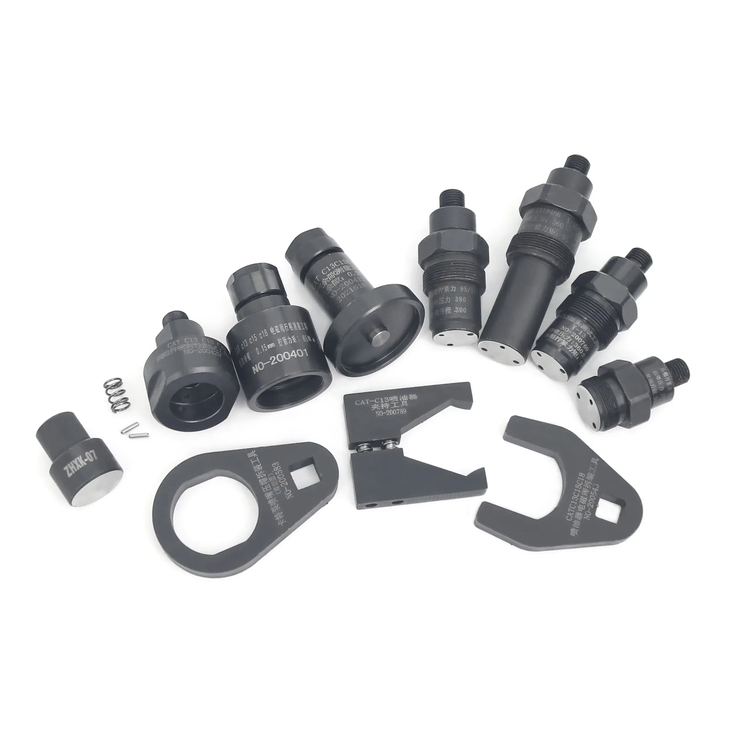 11pcs Diesel Common Rail Injector EUI C13 C15 C18 Open Pressure Adaptor AHE Stroke Air Gap Measuring Repair Tool Set