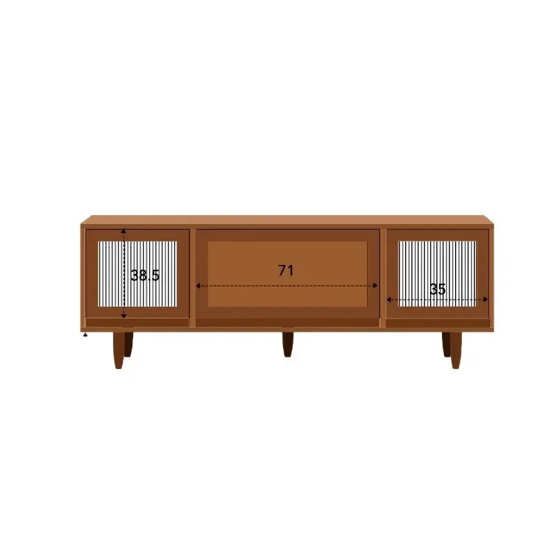 

Solid wood TV cabinet coffee table combination Nordic style cherry wood log rattan furniture small apartment modern and simple