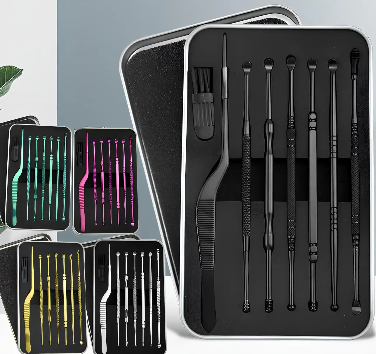 

Stainless Steel Ear Cleaning Kit with Double-Headed Spiral Ear Scoops for Ear Canal Hygiene