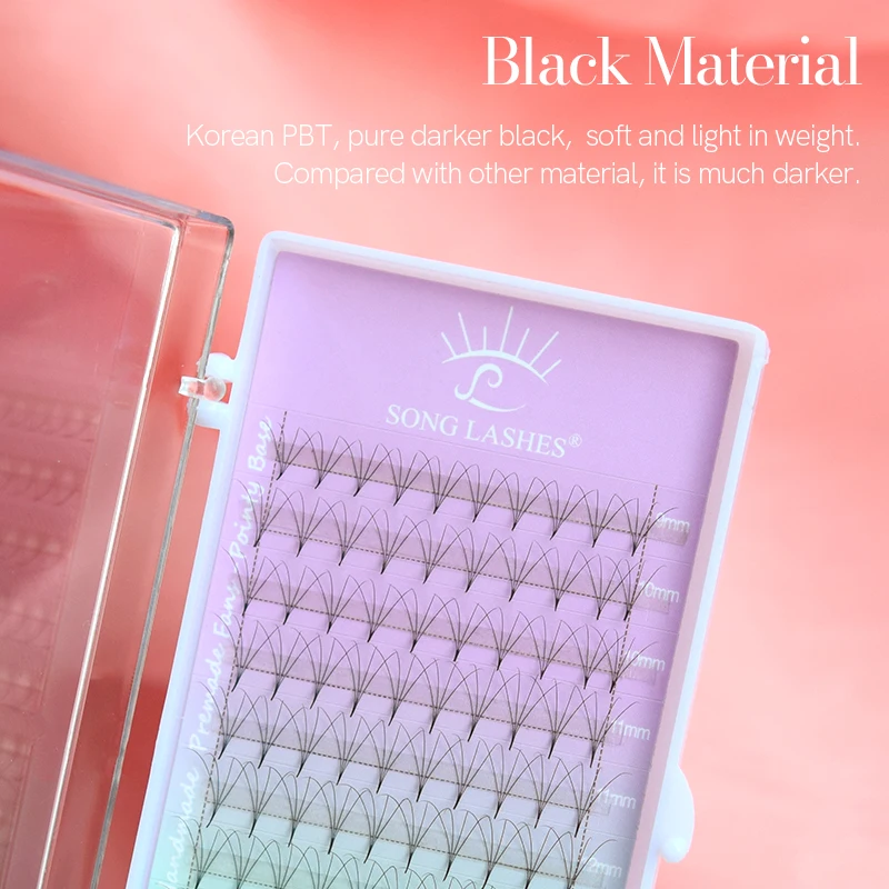 رموش SONG LASHES مكونة من 12 صفًا من ملحقات رموش المشجعين المسبقة الصنع لفنان الرموش الاحترافي يجمع بين مزايا الطويلة #6
