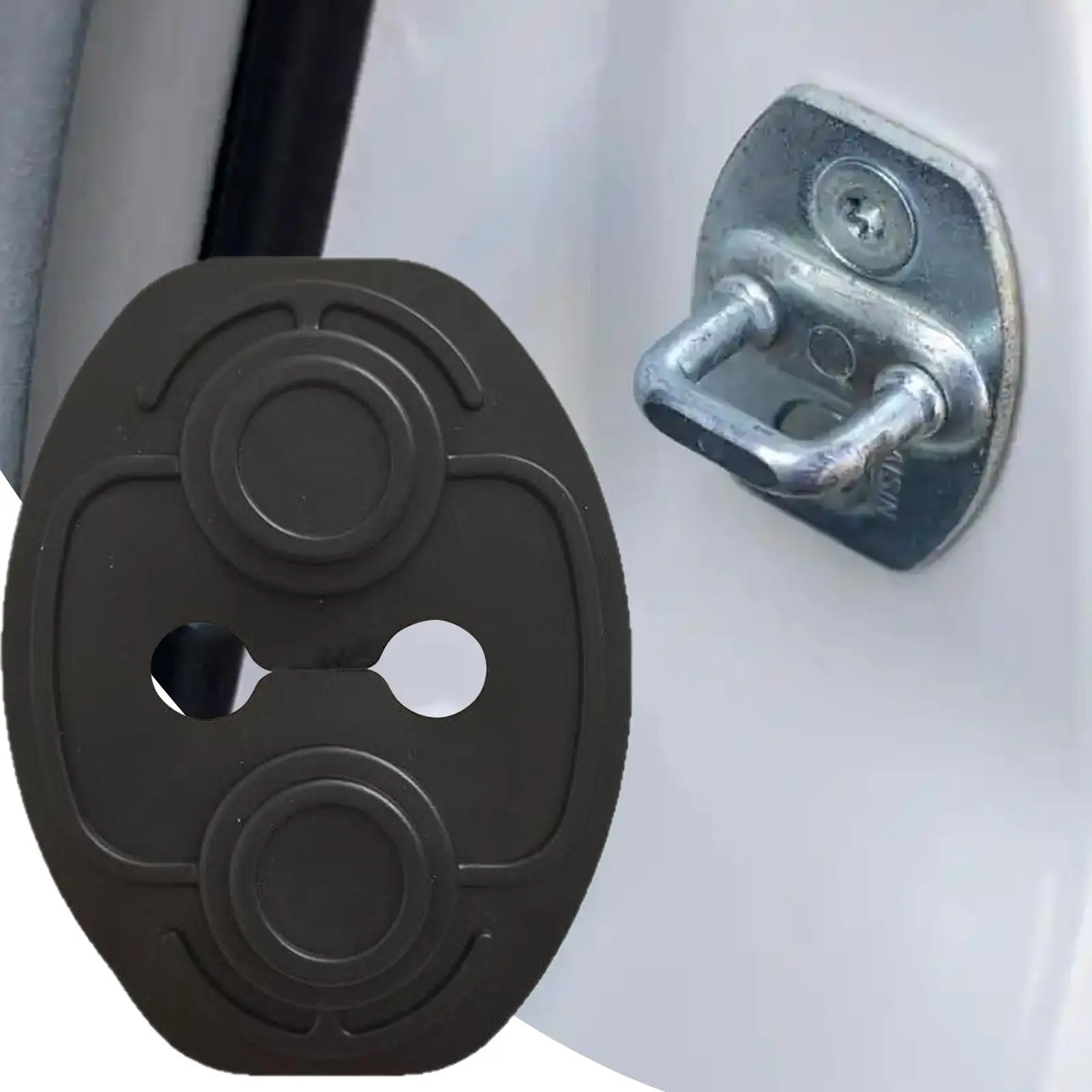 

4pcs Auto Door Closing Shockproof Cushion Car Door Latch Cover Protector Cushion Shock Absorber Silent Guard Trim Decoration