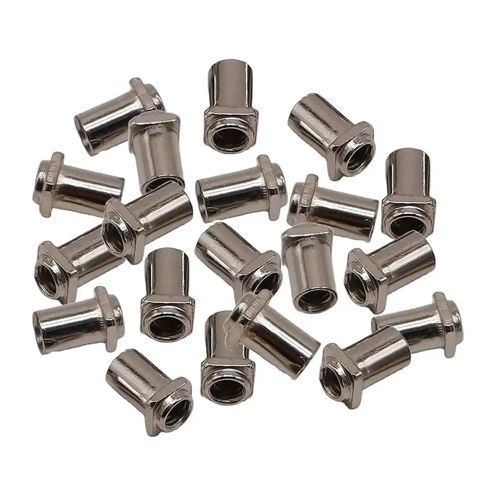 20Pcs 5mm 6mm Drum Screws Nuts Iron Practical Replacement Swivels Nut Silver Floor Drum Spare Parts Musical Instrument Accessory