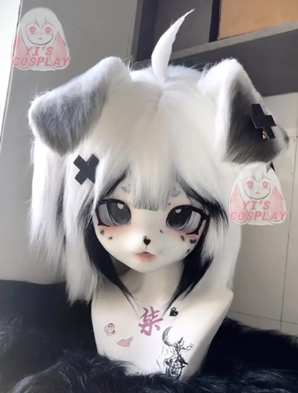 Yis cosplay niestandardowe futrzana głowa głowa Kigurumi Cosplay Kemono Fursuit ręcznie robione zestawy słuchawkowe bestia dostosowany Fursuit głowa