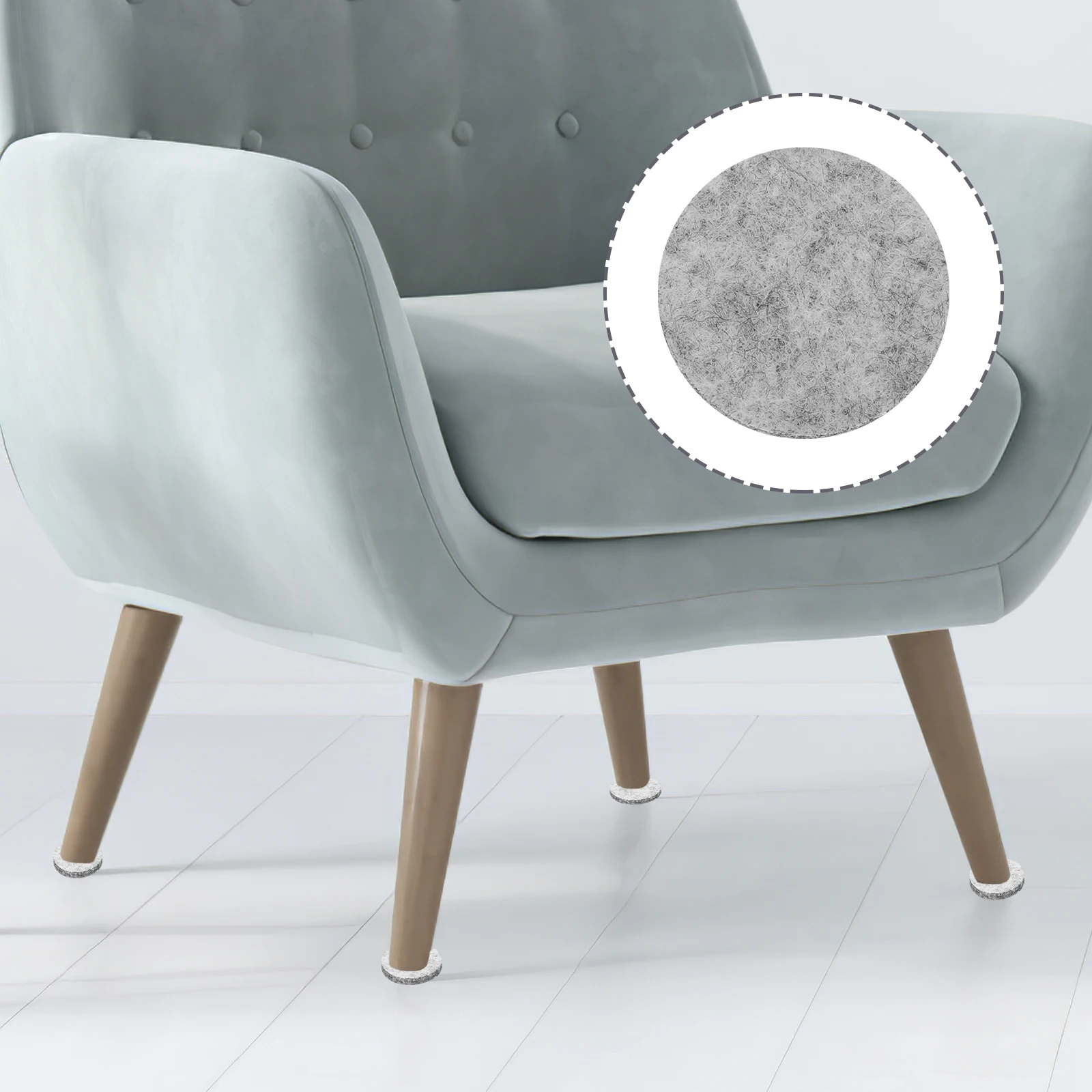 

50 Pcs Furniture Felt Furniture Pads Non Slip Chair Leg Protectors for Hardwood Floors Durable Self Adhesive Black Pads