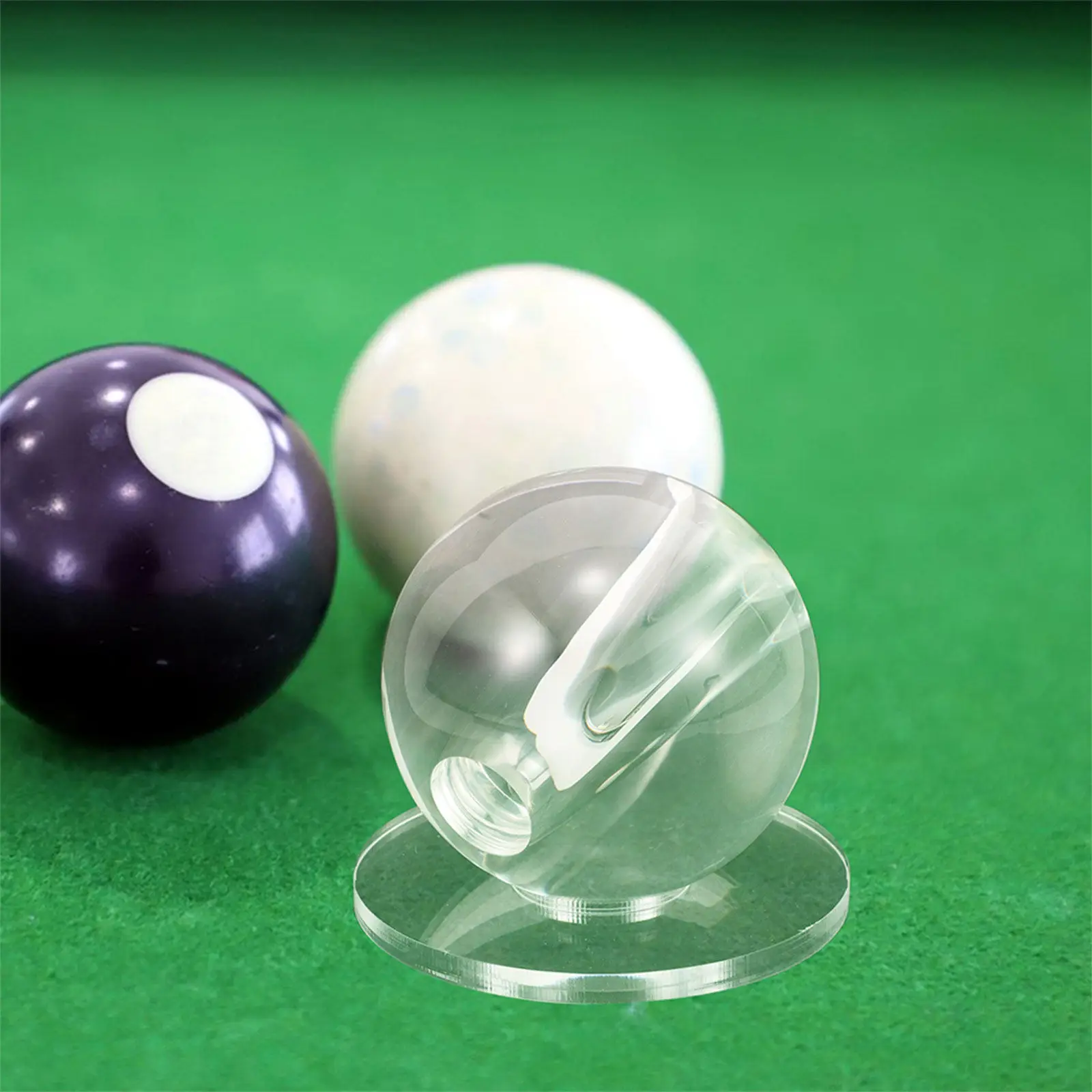 

2Pcs Billiards Training Ball with Hole Transparent Stroke Practice Aid for Cue Ball Control Precision Aiming Snooker Pool Table