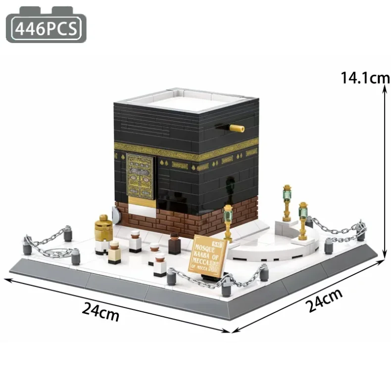 Creativity World Famous Architecture Mecca Mosque Kaaba Model Building Blocks City Construction Assembly Bricks Toys Kids Gifts