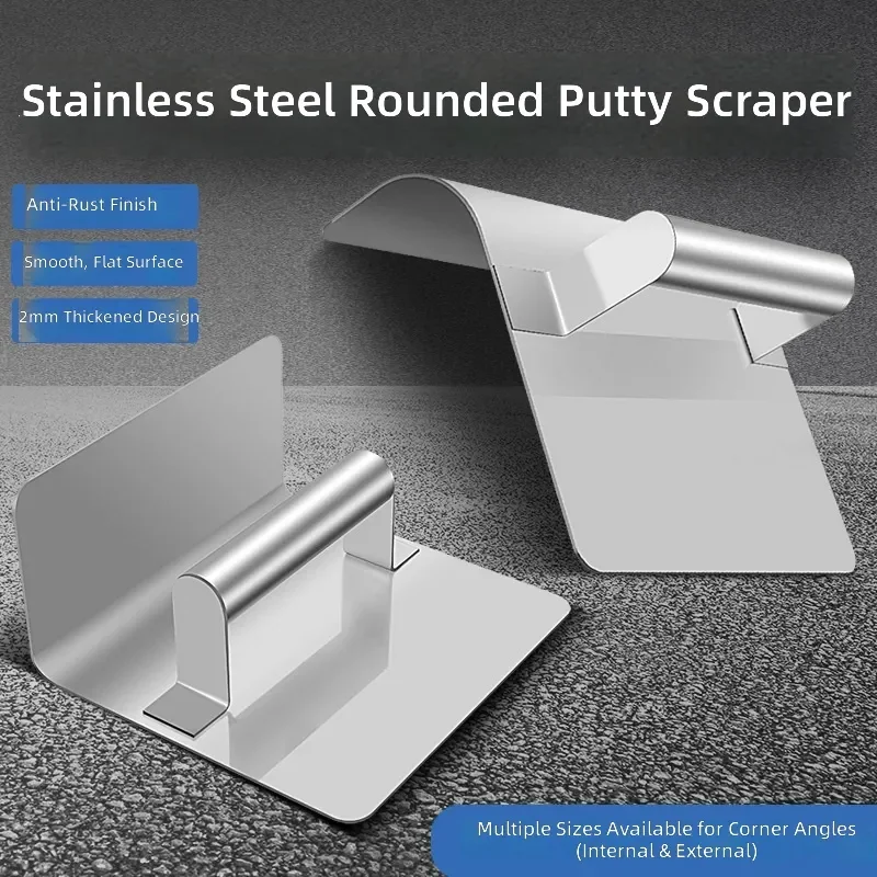 for New Stainless Steel Circular Arc Scraping Fillet Tool Yin Yang Corner Cement Plaster Scraper Oil Worker Putty Scraping