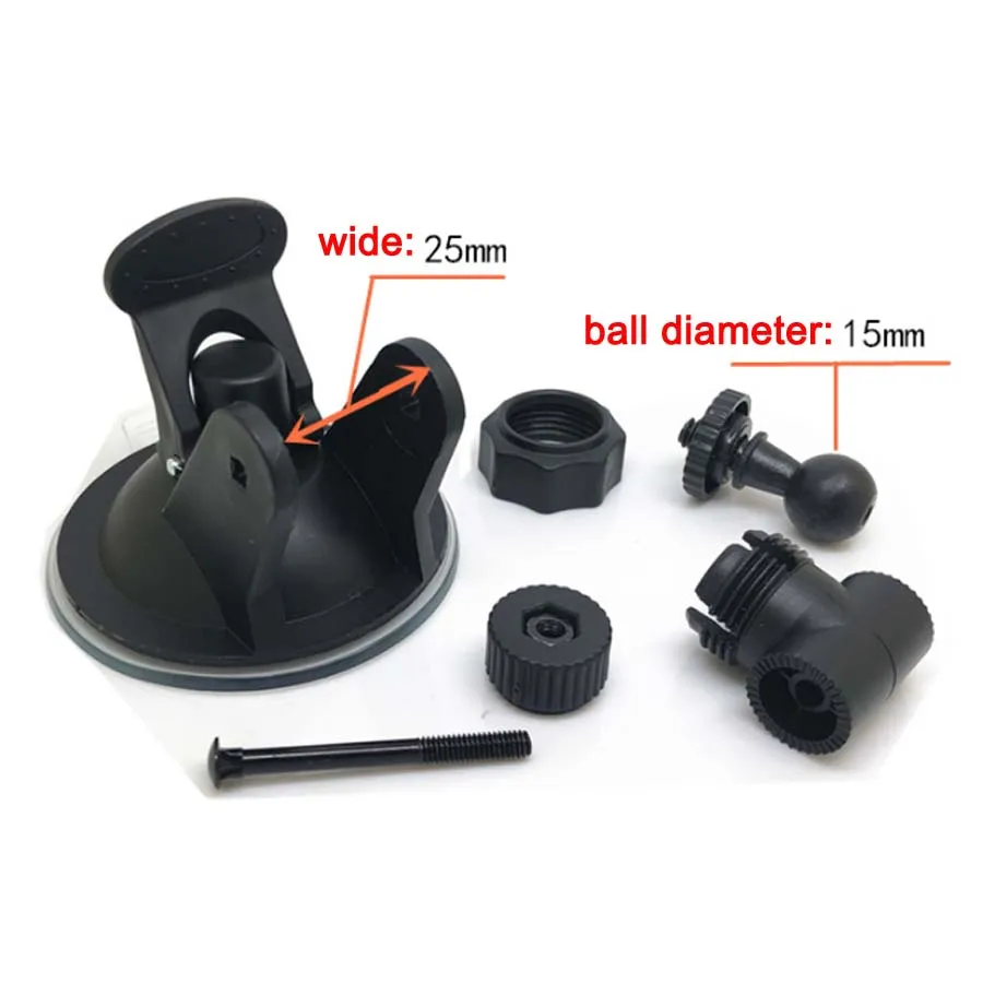 4mm & 6mm Screw Head Suction Cup Base Car DVR Holder DV GPS Navigation Camera Phone Bracket 15mm Ball 360 Rotation Sucker Mount