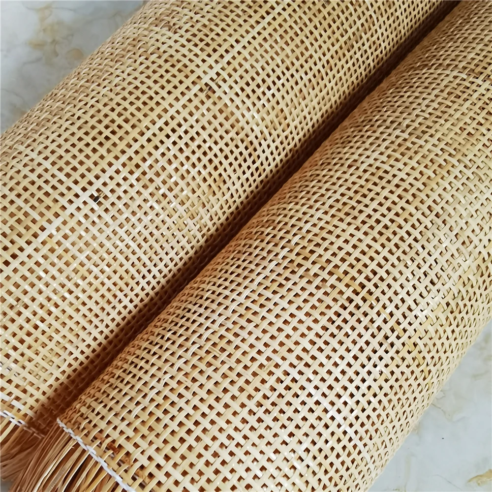 Indonésio Quadriculada Cane Webbing Roll, Rattan Real Natural, Wicker Wardrobe Shoe Cabinet Acessórios, 60cm de largura