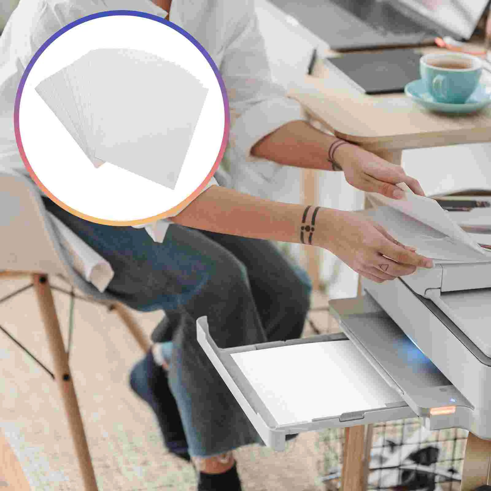 100 Sheets Printer Paper Vinyl Sticker Printable Small Blank Photo Self-adhesive Coated Waterproof