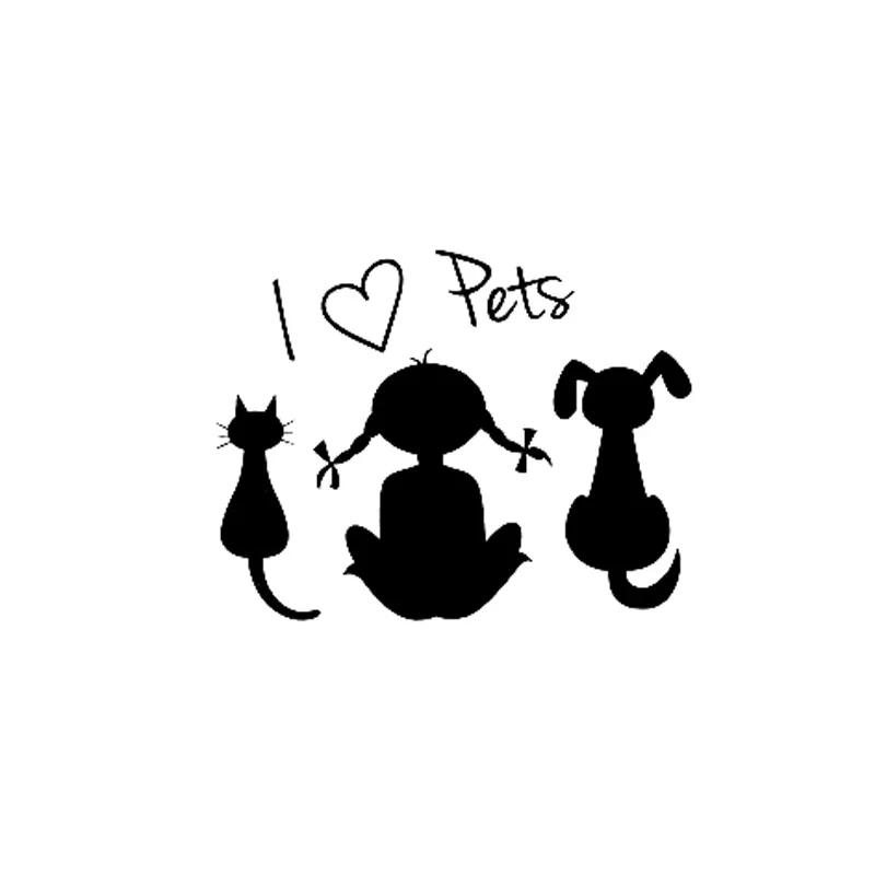 I Love Pets Baby Girl Dog Cat Car Sticker Car Styling Sticker decalcomania in vinile impermeabile e solare, 16CM * 12CM