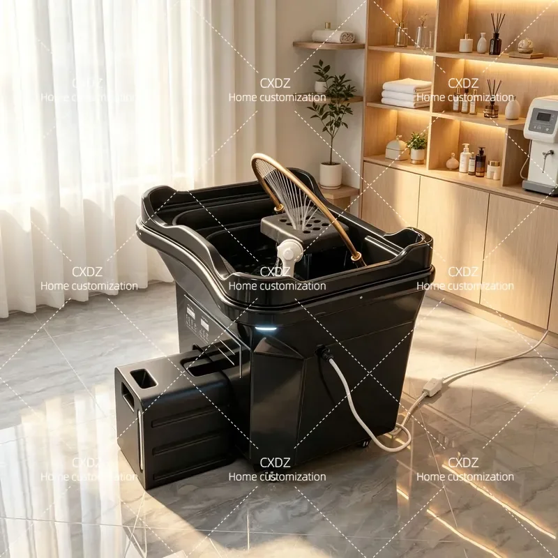 Water storage shampoo machine Mobile head treatment machine Hairdressing household water storage head treatment basin