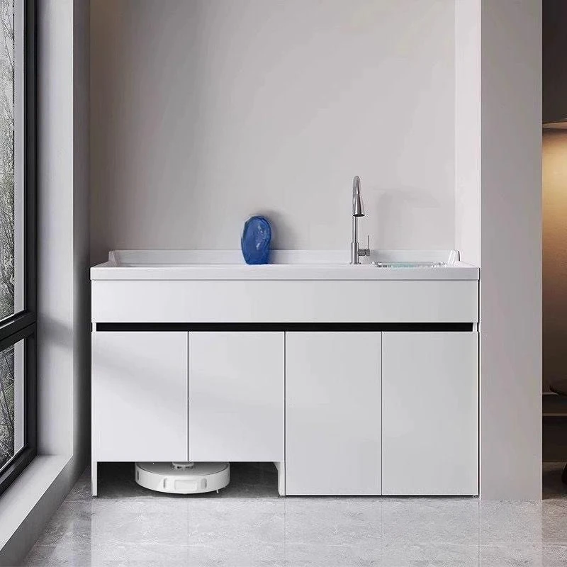 Balcony laundry cabinet sweeping robot significant other hand washbasin laundry table laundry sink integrated cabinet
