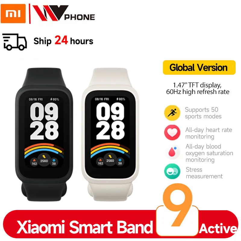 2024 Global Version Xiaomi Smart Band 9 Active 1.47'' TFT display Up to 18-day battery life Xiaomi Band 9 Active