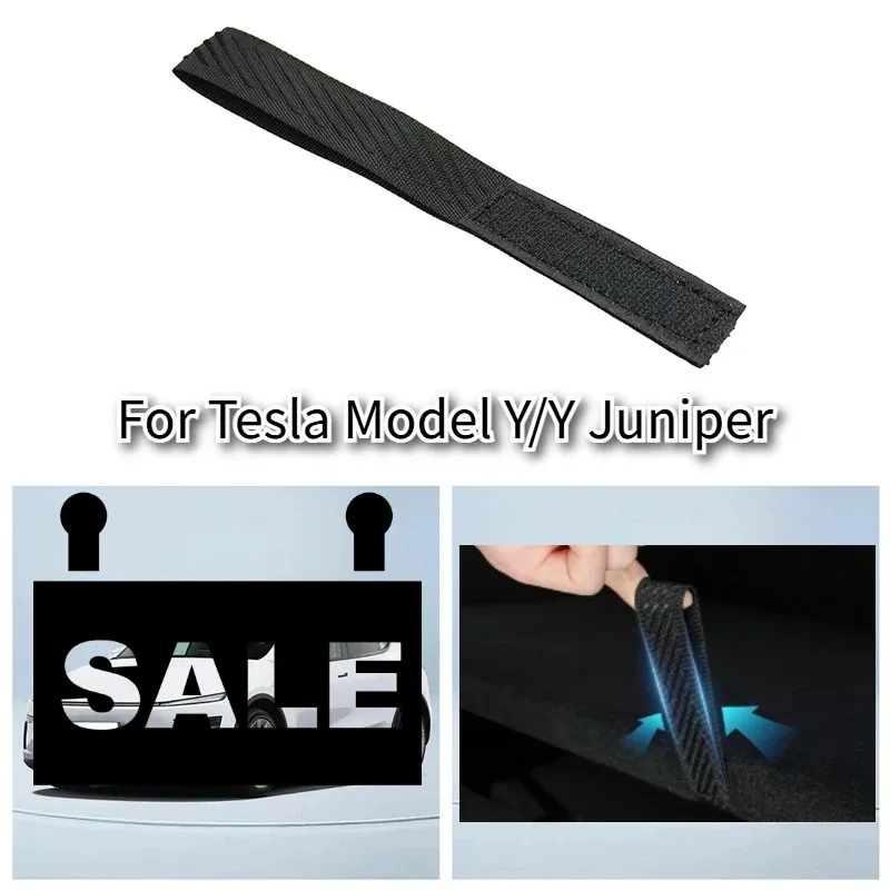 For Tesla Model Y/Y Juniper Rear Trunk Rope DrawString Open Tail Box Cover Handle Pull Strap Car Accessories Mat Protection Pad