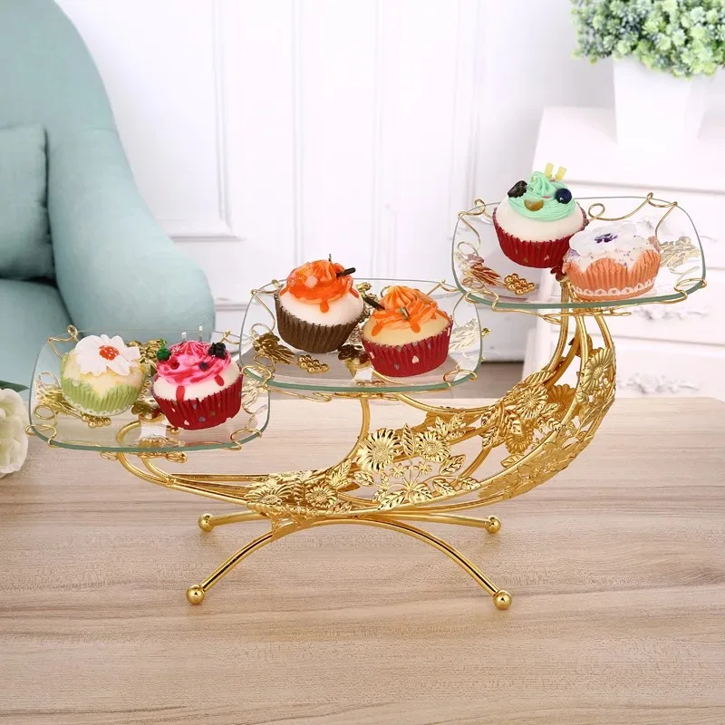 

European-style fruit plate household living room coffee table creative personalized glass fruit plate
