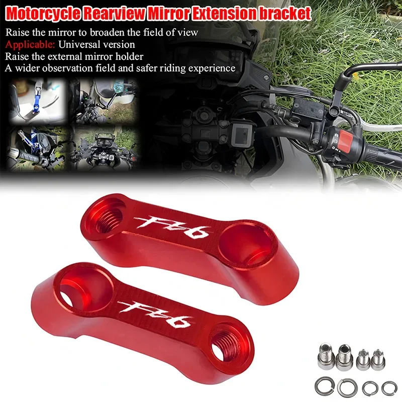 Fit For FAZER FZ6 FZ-6 FZ6R ZF6N Motorcycle Rearview Mirror Extension bracket Riser Adapter