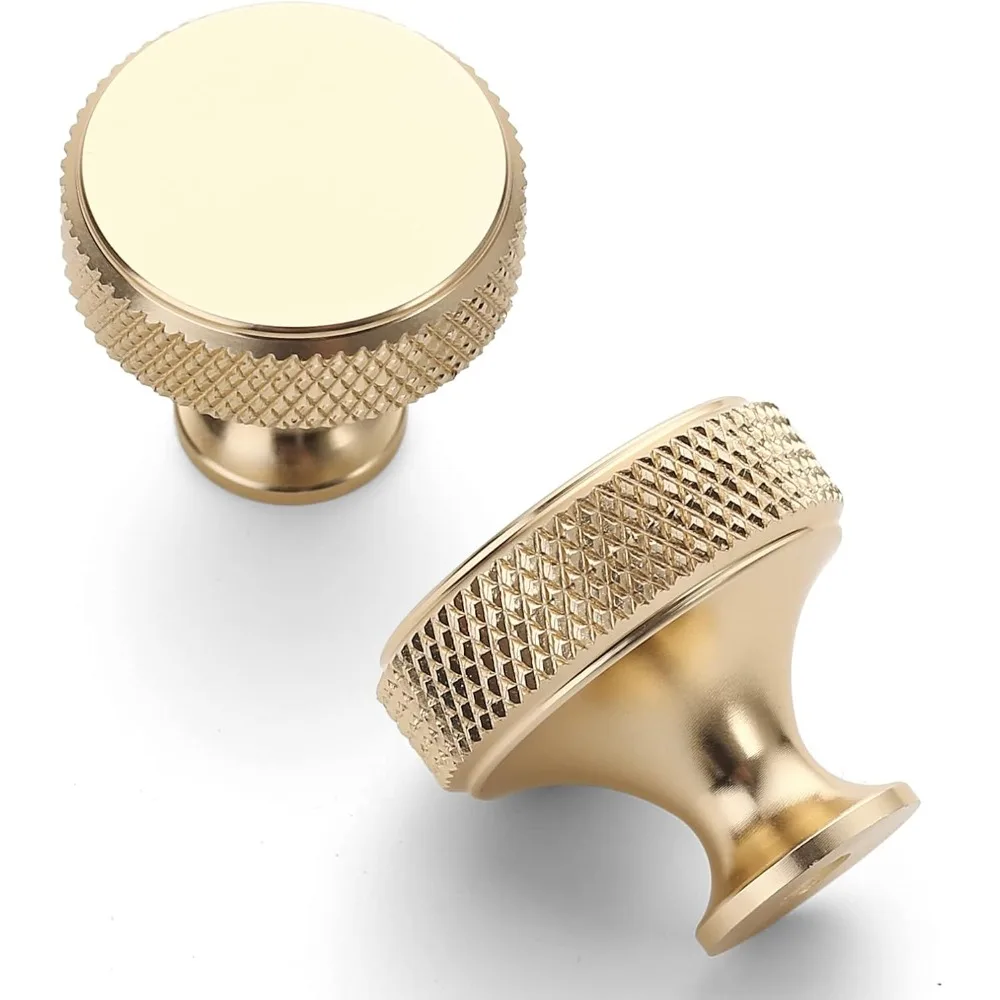 10 Pack Gold Knurled Cabinet Knobs Kitchen Cabinet Cupboard and Wardrobe Handles for Drawer Dresser New