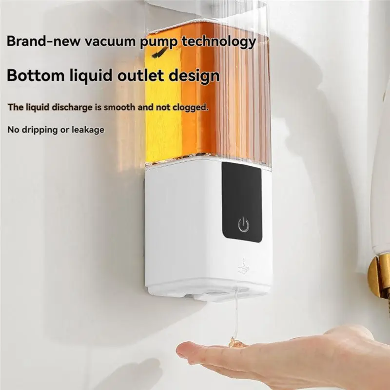 A98E-Liquid Soap Dispenser Automatic Soap Dispenser Wall Mount Rechargeable Foaming Soap Pump For Bathroom Kitchen
