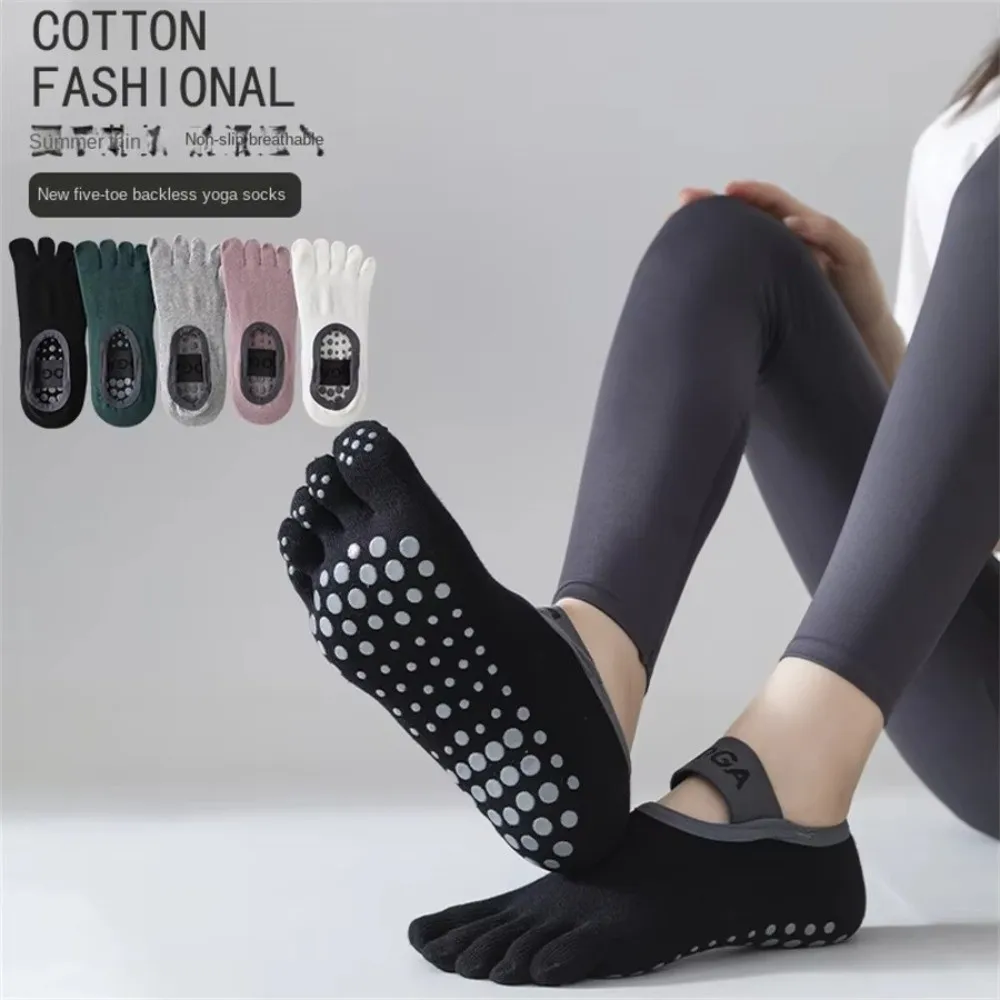 

Comfortable Anti Slip Five Finger Socks Breathable Non-Slip Yoga Socks Sweat Absorbing Lightweight Pilates Fitness Socks