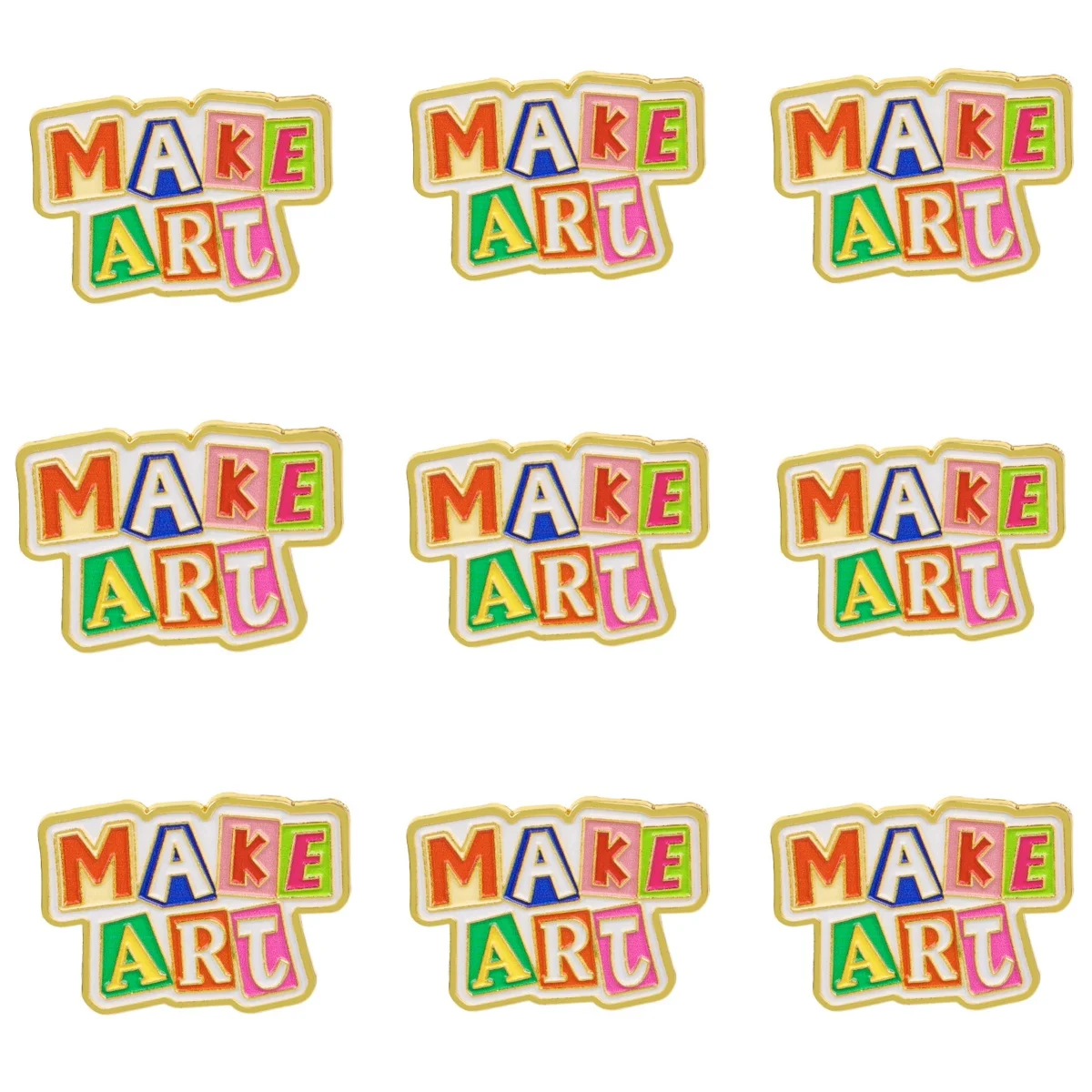9-teiliges MAKE ART Emaille-Pin-Set, kreative Zitat-Broschen für Mäntel, Kragen, Reversnadeln, Metallabzeichen, Schmuckgeschenk für Freunde