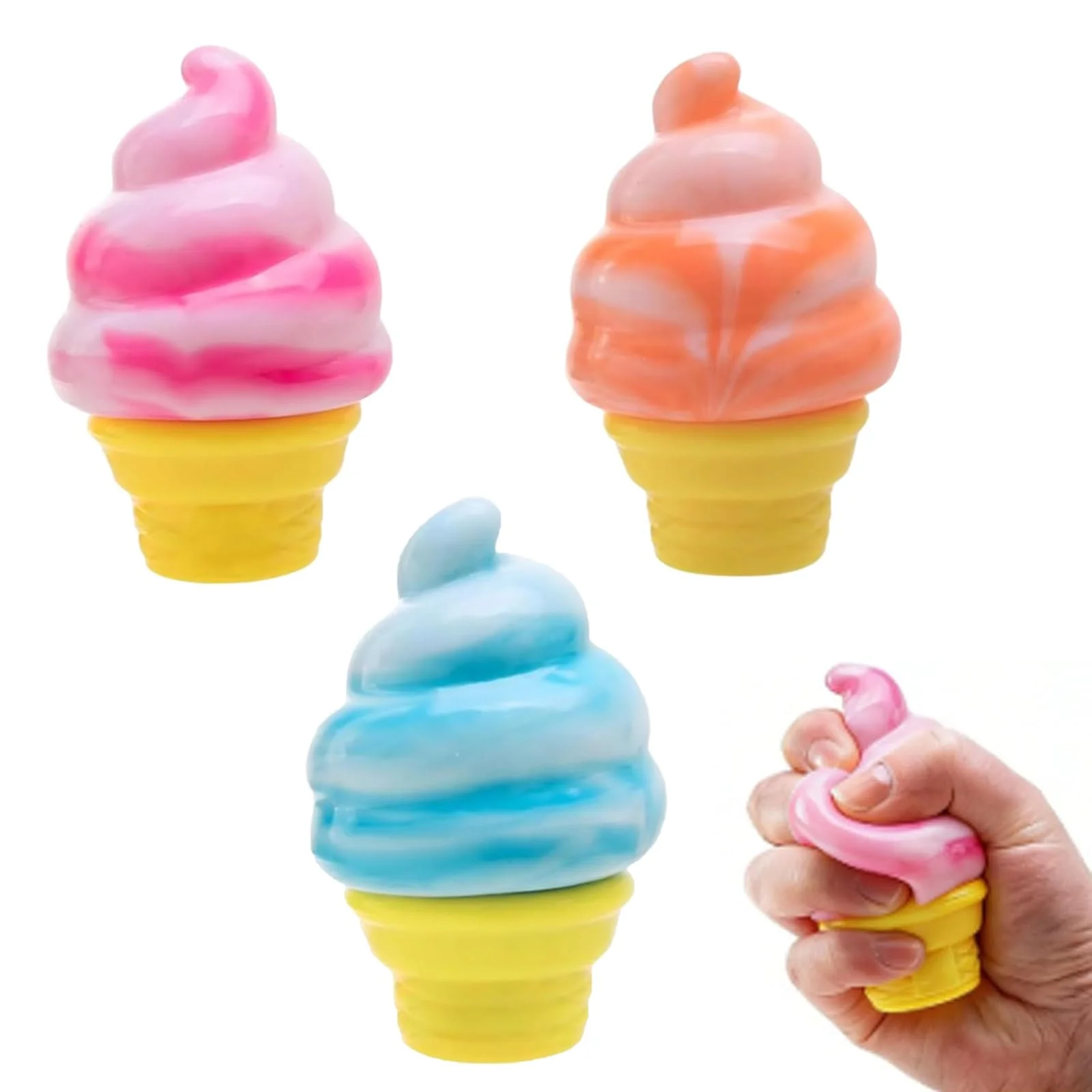 Cono de Helado de Simulación: Juguete Blando Realista para Apretar, Aliviador de Estrés con Estética Veraniega, Sensorial Antiestrés para Aliviar la Ansiedad