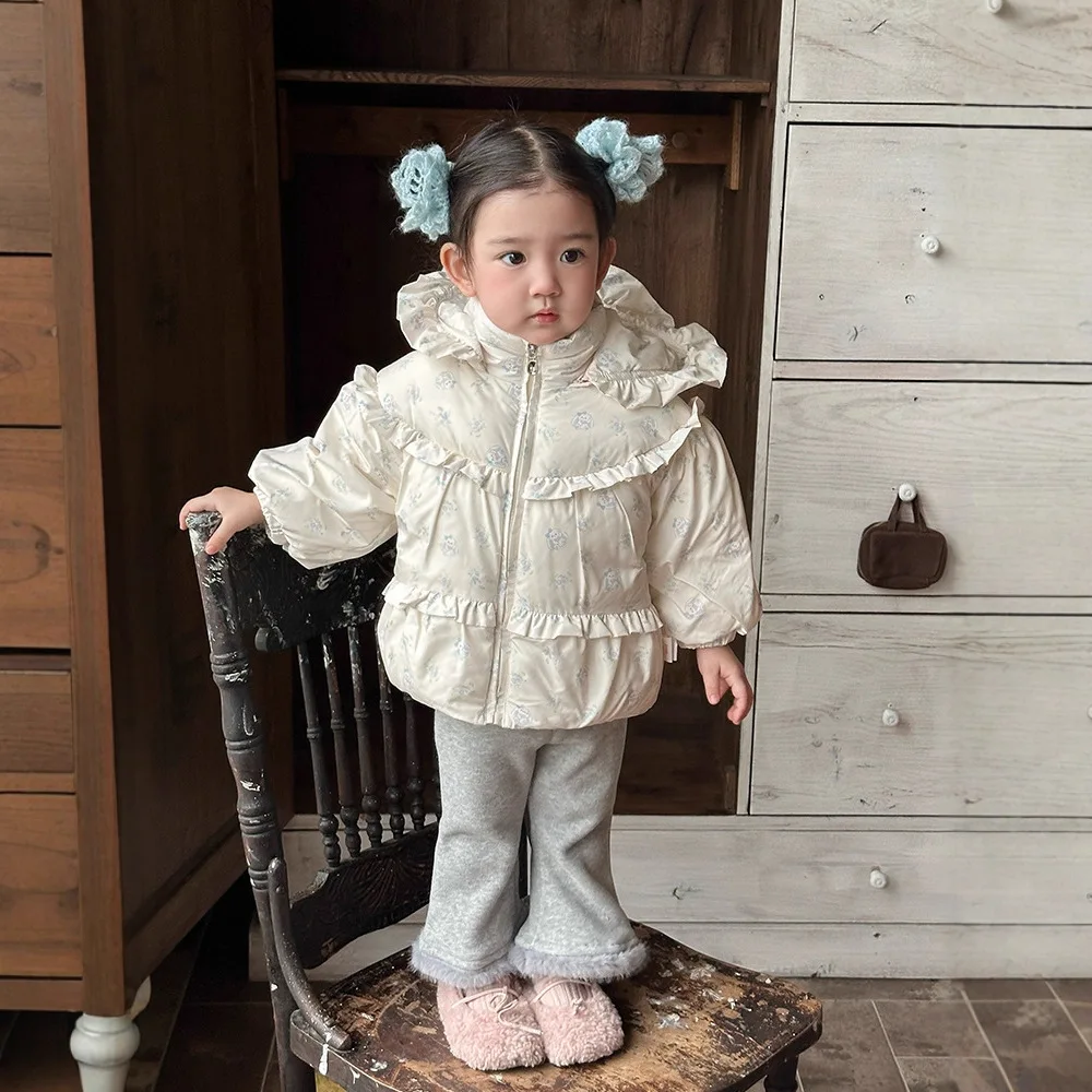 

Winter Children 1-6Y Girl Outerwear Jacket 2025 Thicken Warm Hooded Toddler Girls Down Coat Windbreaker Kids Baby Girl Down Coat