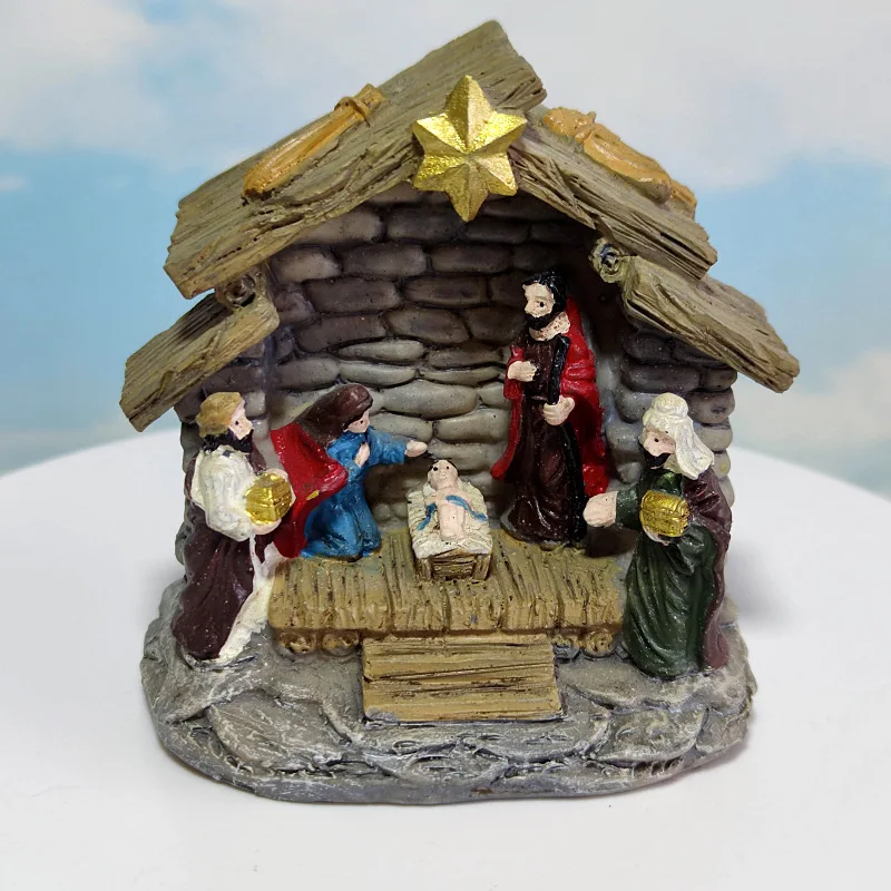 Christmas Bethlehem's Sky The Nativity Story Nativity of Jesus Religion Resin Joseph Maria Decoration Toy Figures Decorations