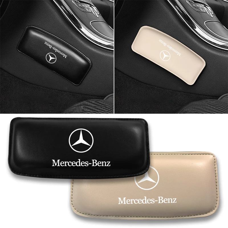 Almohada Interior de coche, cojín elástico cómodo de cuero para la rodilla, para Mercedes Benz A, E, C, G, M, R, S, clase W176, W204, W212, GLC, CLA